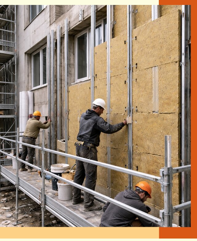 Утепление вентилируемого фасада в Благовещенске от 5816 руб/м2 — монтаж и утепление вентфасад | ТепломастерБгв