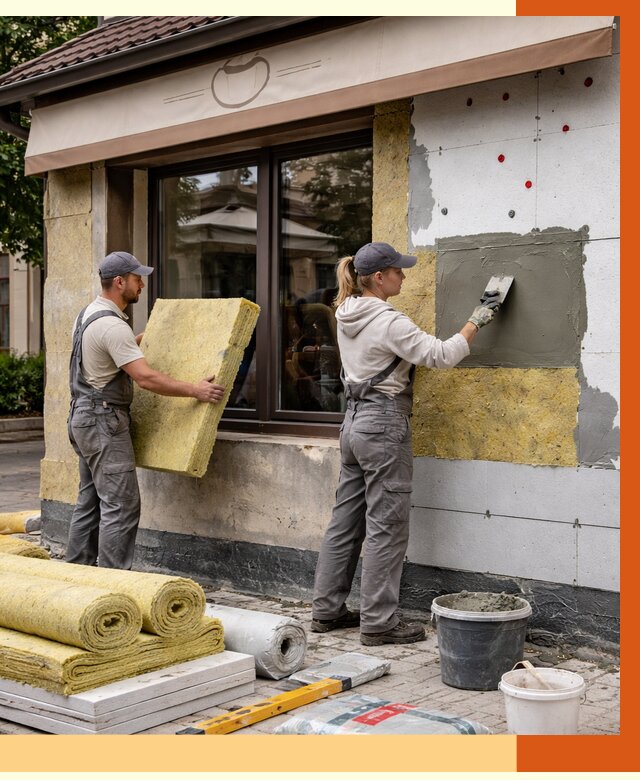 Утепление кафе в Благовещенске от 4362 руб/м2 — комплексно под ключ | ТепломастерБгв